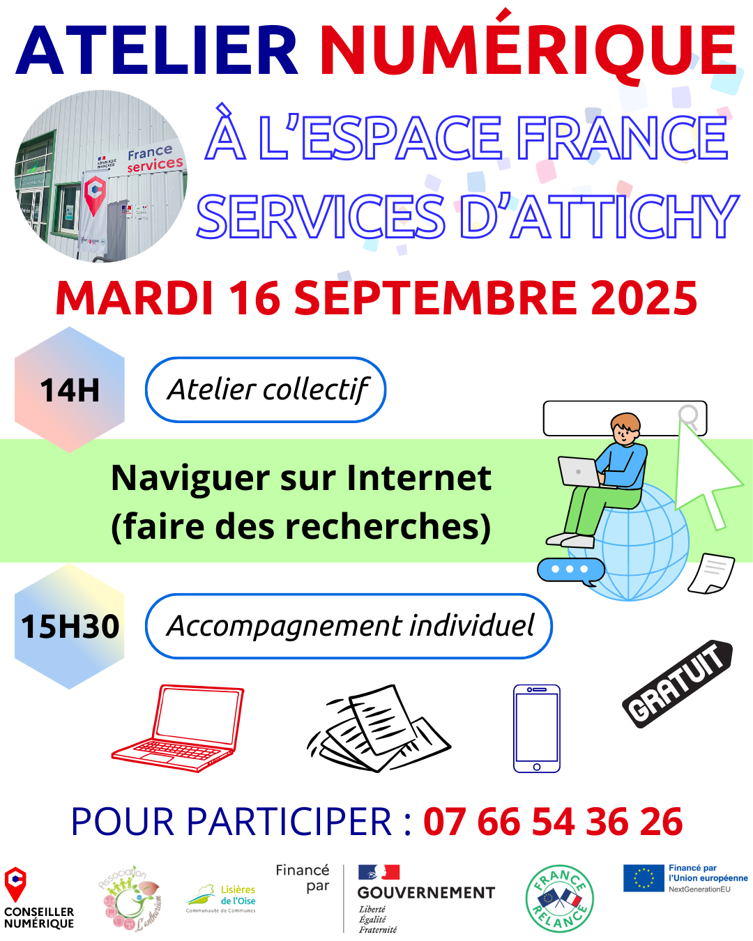 💻📱 Atelier numérique à l’espace France Services d’Attichy