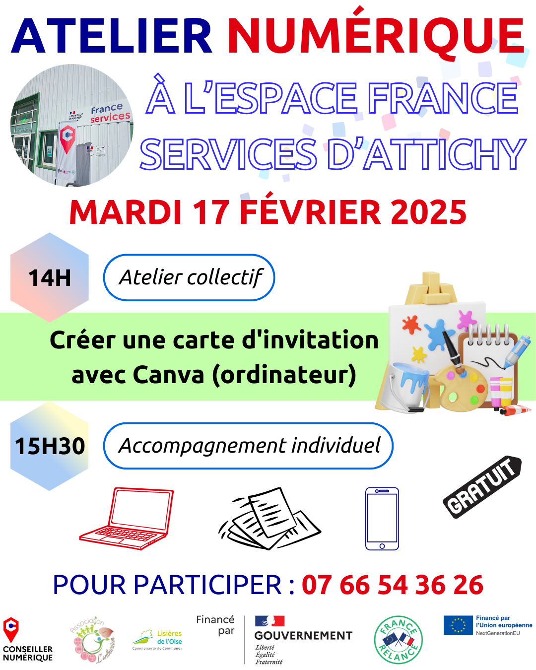 💻📱 Atelier numérique à l&rsquo;espace France Services d&rsquo;Attichy