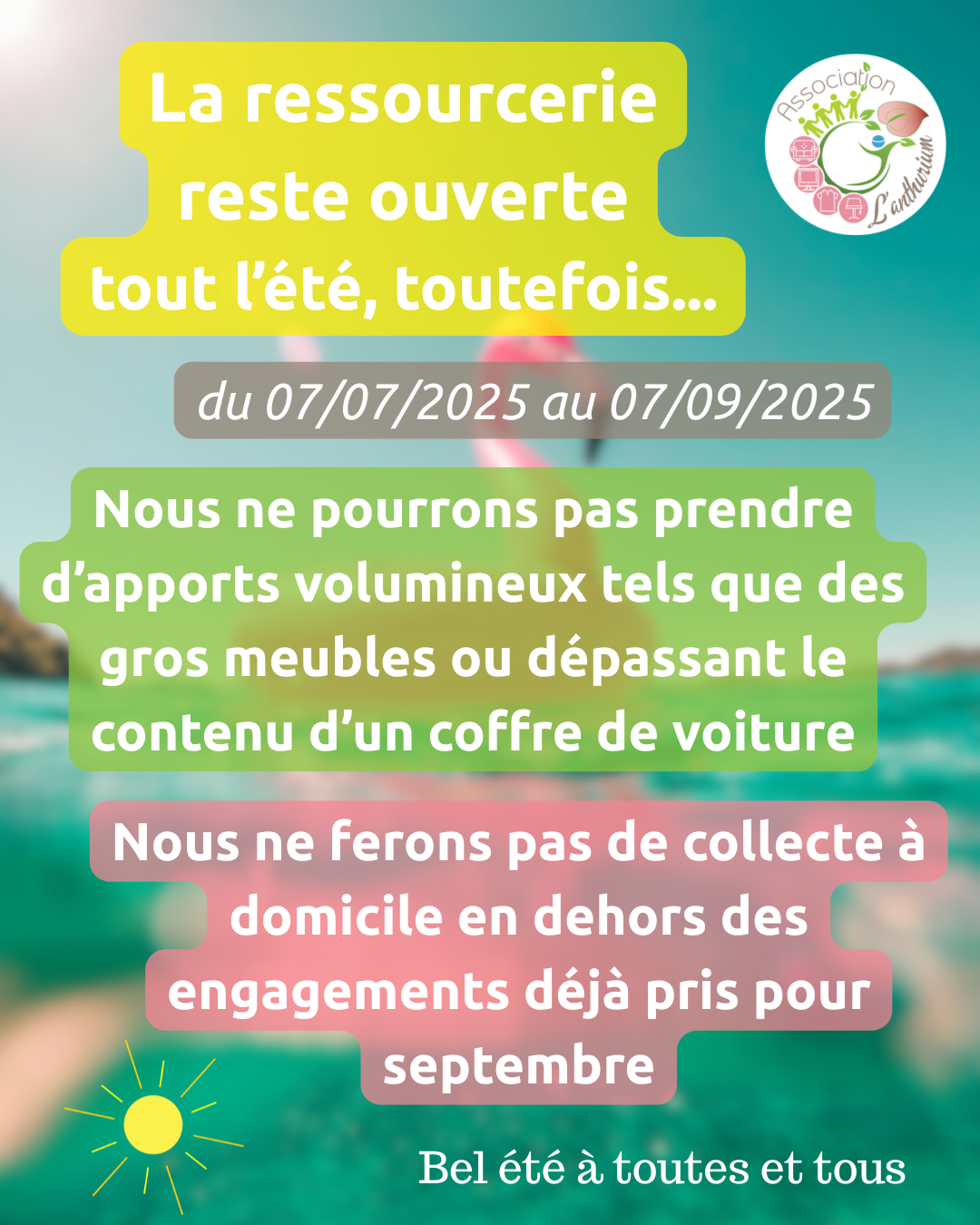 🌞 Informations d’ouverture en été